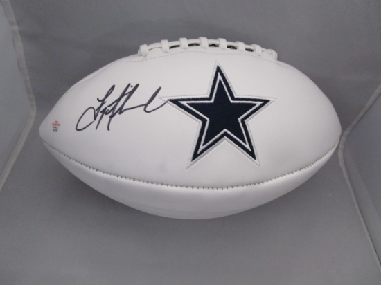 Troy Aikman of the Dallas Cowboys signed autographed logo football PAAS COA 128