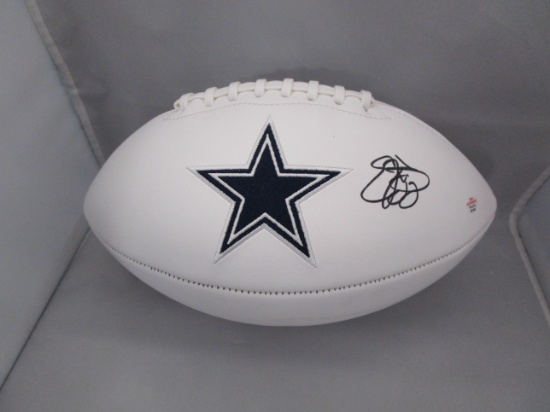 Emmitt Smith of the Dallas Cowboys signed autographed logo football PAAS COA 195