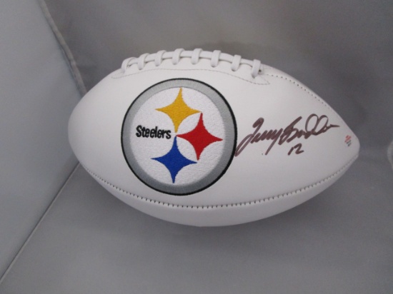 Terry Bradshaw of the Pittsburgh Steelers signed autographed logo football PAAS COA 177