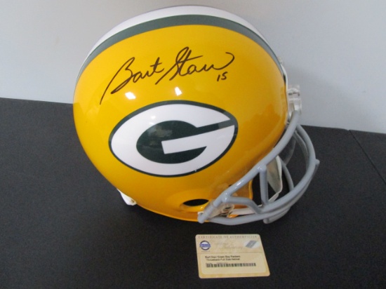 Bart Starr of the Green Bay Packers signed autographed full size helmet Steiner COA