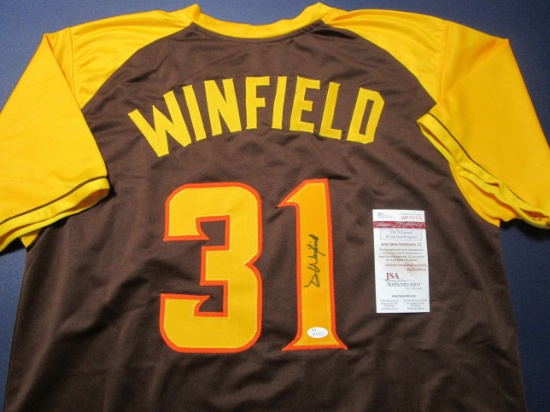 Dave Winfield of the San Diego Padres signed autographed baseball jersey JSA COA 715