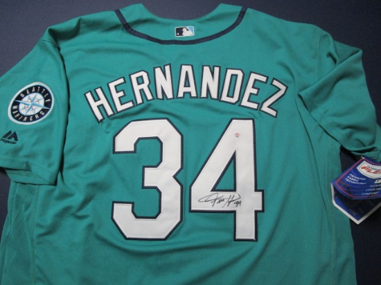 Felix Hernandez of the Seattle Mariners signed autographed baseball jersey PAAS COA 490