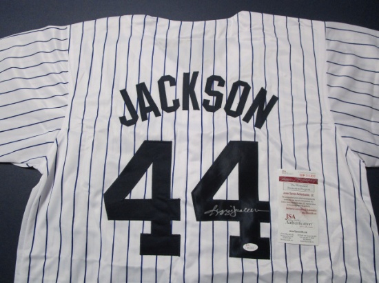 Reggie Jackson of the NY Yankees signed autographed baseball jersey JSA COA 803