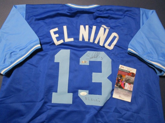 Salvadore Perez of the KC Royals signed autographed "El Nino" baseball jersey JSA COA 692