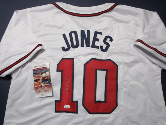 Chipper Jones of the Atlanta Braves signed autographed baseball jersey JSA COA 347