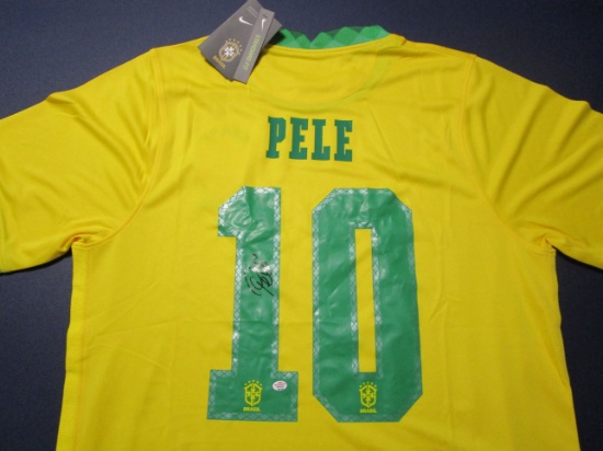Pele signed autographed soccer jersey PAAS COA 154