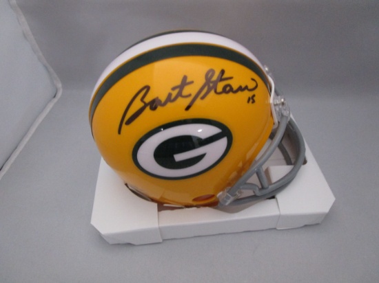 Bart Starr of the Green Bay Packers signed autographed mini helmet Steiner COA