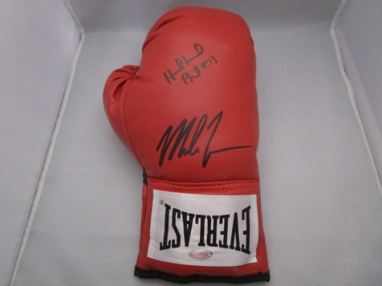 Mike Tyson Evander Holyfield dual signed autographed Boxing glove Steiner COA