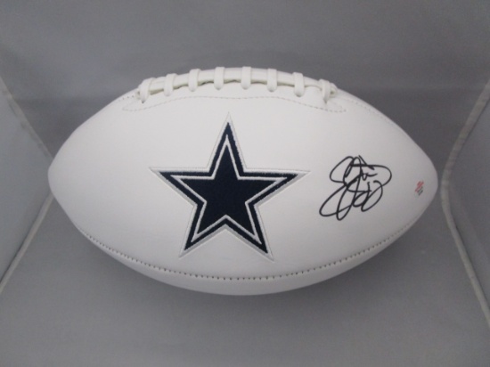 Emmitt Smith of the Dallas Cowboys signed autographed logo football PAAS COA 193