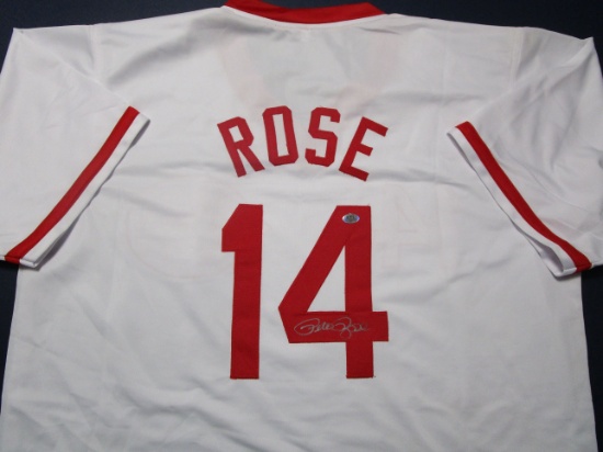 Pete Rose of the Cincinnati Reds signed autographed baseball jersey ATL COA 698