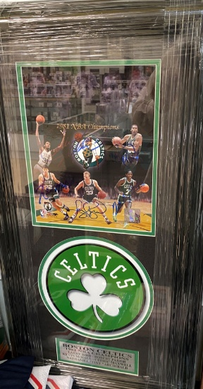 Boston Celtics 1981 Commemorative Championship Collage featuring Signatures of (5) Greats