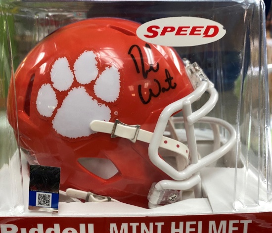 Deshaun Watson Autographed Clemson Tigers Mini Helmet with Player Hologram Authentication