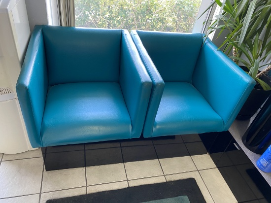 Double Seated Blue Banquets with Underneath Storage