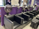 Three Leather Chair Hair Drying Station with Two ION Hair Dryers and (1) Infra Red Color Proccessing