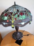 Tiffany Style Lamp with Brass Base