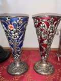 (2) Challis Cups, 1 Red, 1 Blue