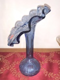 (2) Angled Glass Vases