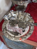 Silver Punch Bowl & Ladel onServing Tray