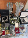 large Table Lot of Costum Jewelry