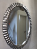 Large Silver Oval Foyer Mirror, 48