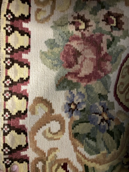Approximately 8' x 12"  Hand Wooven  Floral Patterned Tapestry Rug