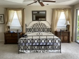 King Size Metal Framed Bed Set with Box Spring and Mattress