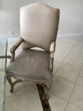 (8) Elegant Dining Room Parson Style Chairs, (6) Guest Chairs and (2) Wood Arm Captain Chairs