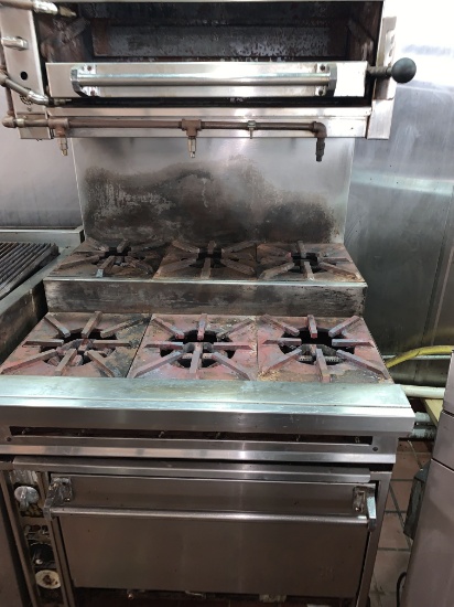 Jade Range Six Burner Step Up Gas Range with Single Oven (Mounted Broiler sold seperately)