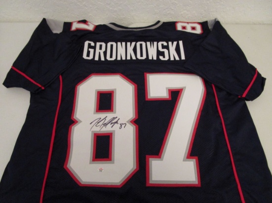 Rob Gronkowski of the New England Patriots signed autographed football jersey PAAS COA 474