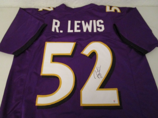 Ray Lewis of the Baltimore Ravens signed autographed football jersey PAAS COA 843