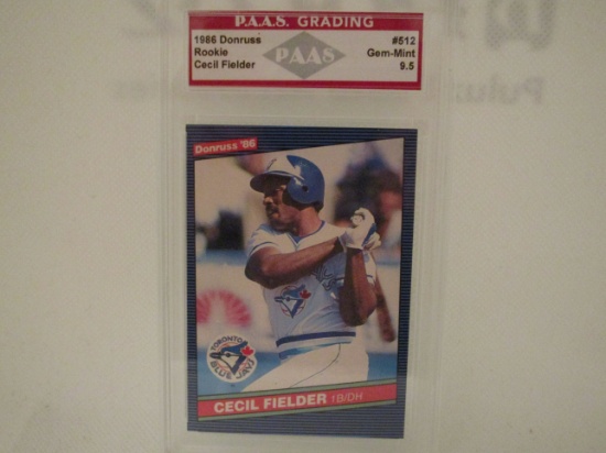 Cecil Fielder Toronto Blue Jays 1986 Donruss ROOKIE #512 PAAS graded Gem Mint 9.5