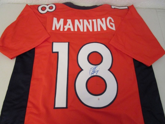 Peyton Manning of the Denver Broncos signed autographed football jersey PAAS COA 783