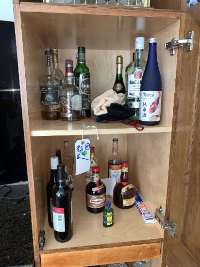 All Liquor And Liquor Related Items In Cabinet