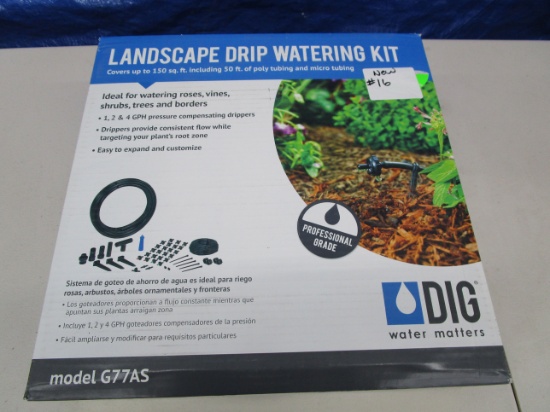 DIG Landscape Watering Kit Covers up to 150 sq ft / including 50' poly tubing 1,2 & 4 GPH (NEW) 016