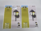 Hampton Bay Black exterior Wall Lantern 2 pack for Wet Locations (NEW) 057