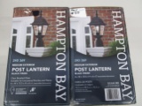 2 Hampton Bay Medium Exterior Post Lantern Black Finish (NEW) 055