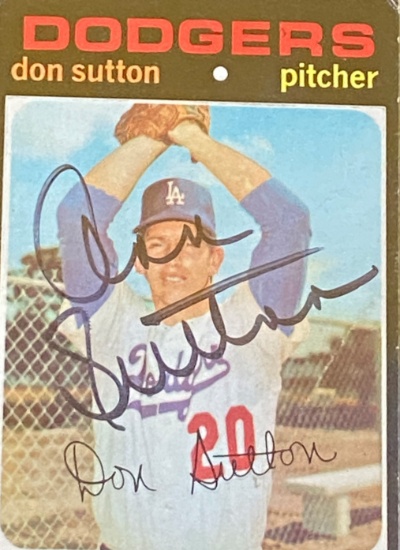 1971 Topps Don Sutton Autograph Card (JSA)