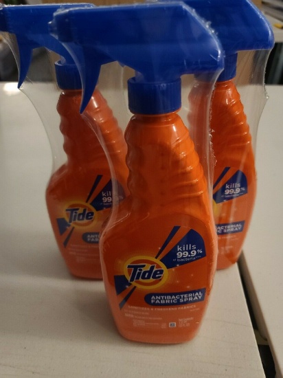 Tide Antibacterial Fabric Spray, Three 22oz Bottle Pack
