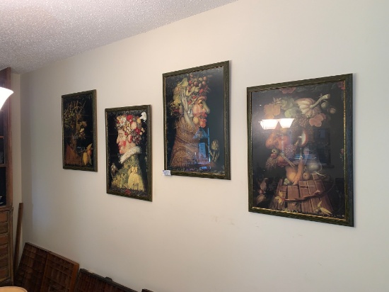 (4) Watercolor Pictures Framed