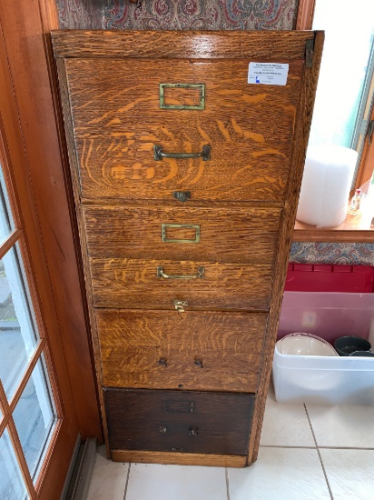 Antique Wood File cabinet, Legal Size
