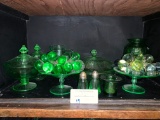 Lot, Green Depression Glass