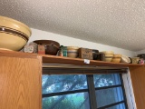 Contents of Ceramics and Pottery on Shelfs in Laundry Room