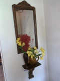 Wall Mount Mirror, Vase and Shelf Sconce