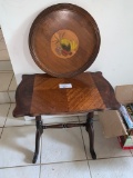 (2) Piece Lot, Side Table and Serving Tray