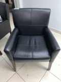 (3) Black Leather Client Chairs