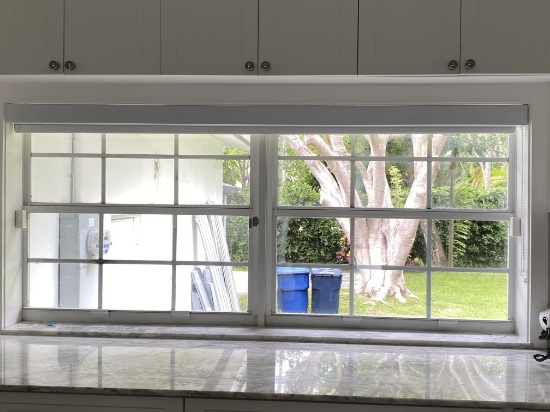 82" x 36" Double Wide Exterior Panel Glass Window With Box Shade System