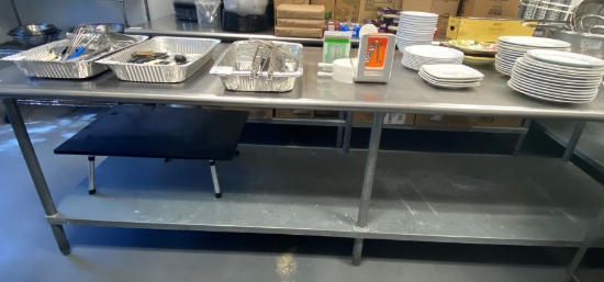 10' Stainless Steel Table With Under Shelf