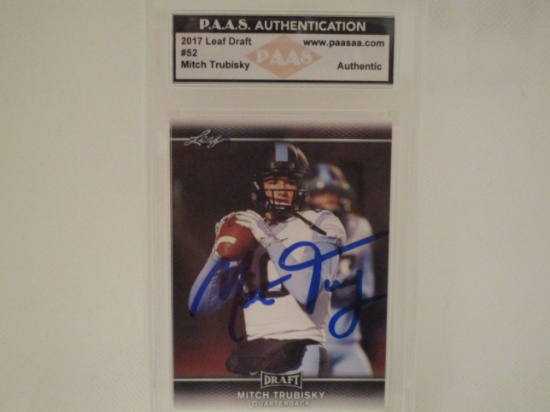 Mitch Trubisky of the Chicago Bears signed autographed slabbed card PAAS COA 139