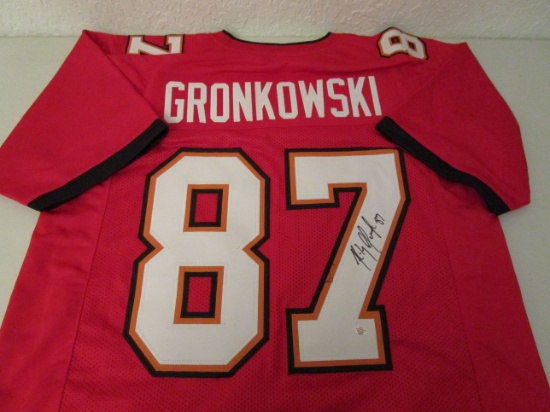 Rob Gronkowski of the Tampa Bay Buccaneers signed autographed football jersey PAAS COA 615
