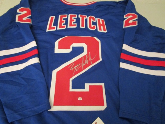 Brian Leetch of the NY Rangers signed autographed hockey jersey PAAS COA 007